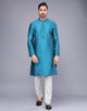 Soft Silk All Over Floral Self Design Thread Work Kurta Set