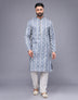 Stylish Floral Print Soft Silk Kurta Pajama Set