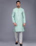 Self Thread and Sequence work Jacquard Kurta Pajama