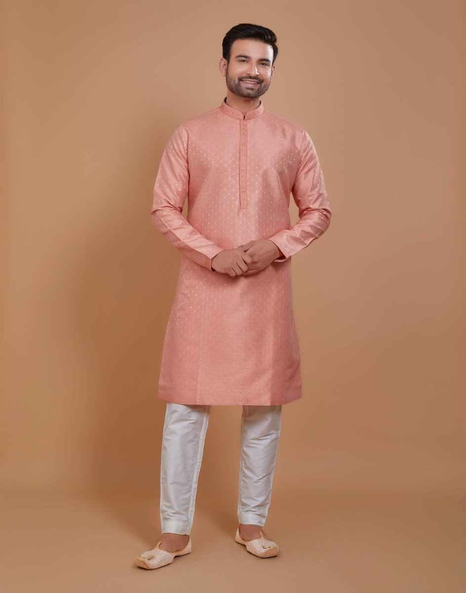 All Over Silver Motive Pattern Kurta Set