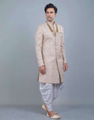 Self All Over Floral Jacquard Design Indo Sherwani