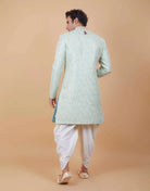 Self All Over Floral Jacquard Design Indo Sherwani