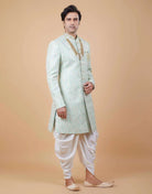 Self All Over Floral Jacquard Design Indo Sherwani