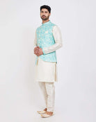 Self Brocade Kurtha Set