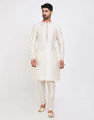 Self Brocade Kurtha Set