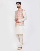 Self Brocade Kurtha Set