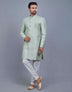 Jacquard Silver Motive Style Indo Western Style