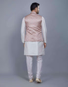 Brocade Design Silk Kurta Jacket Set