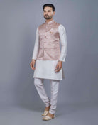 Brocade Design Silk Kurta Jacket Set