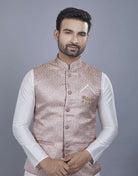 Brocade Design Silk Kurta Jacket Set