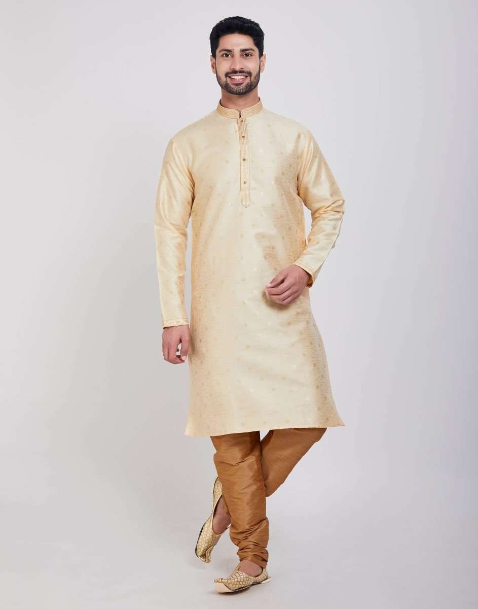 Gold Self Brocade Kurtha Pajama