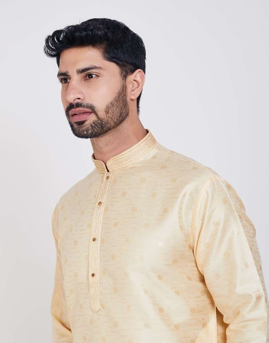 Gold Self Brocade Kurtha Pajama