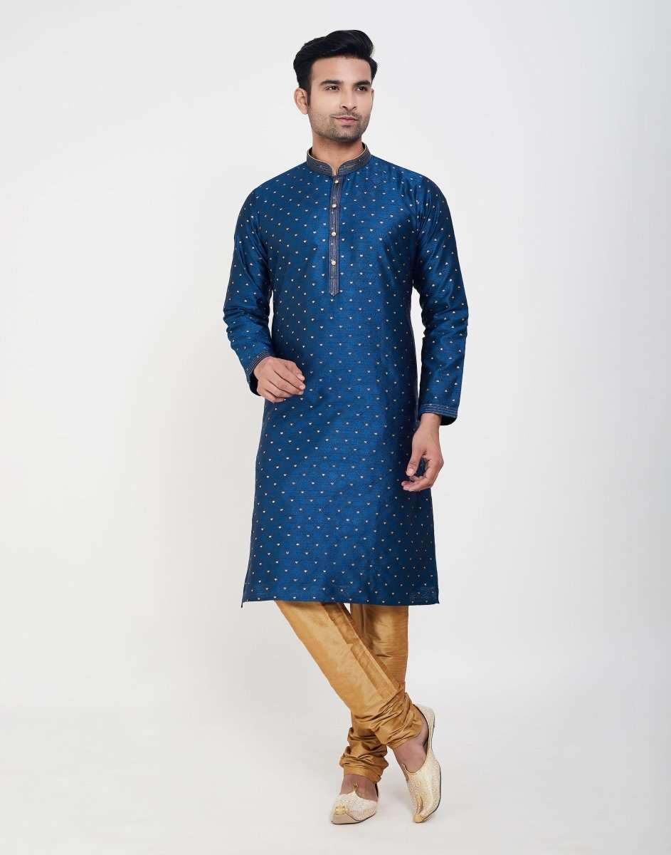 Self Highlighted Brocade Design Kurtha Pajama Set