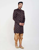 Jacquard Printed Booties Design Indo Western Sherwani