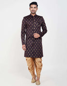 Jacquard Printed Booties Design Indo Western Sherwani