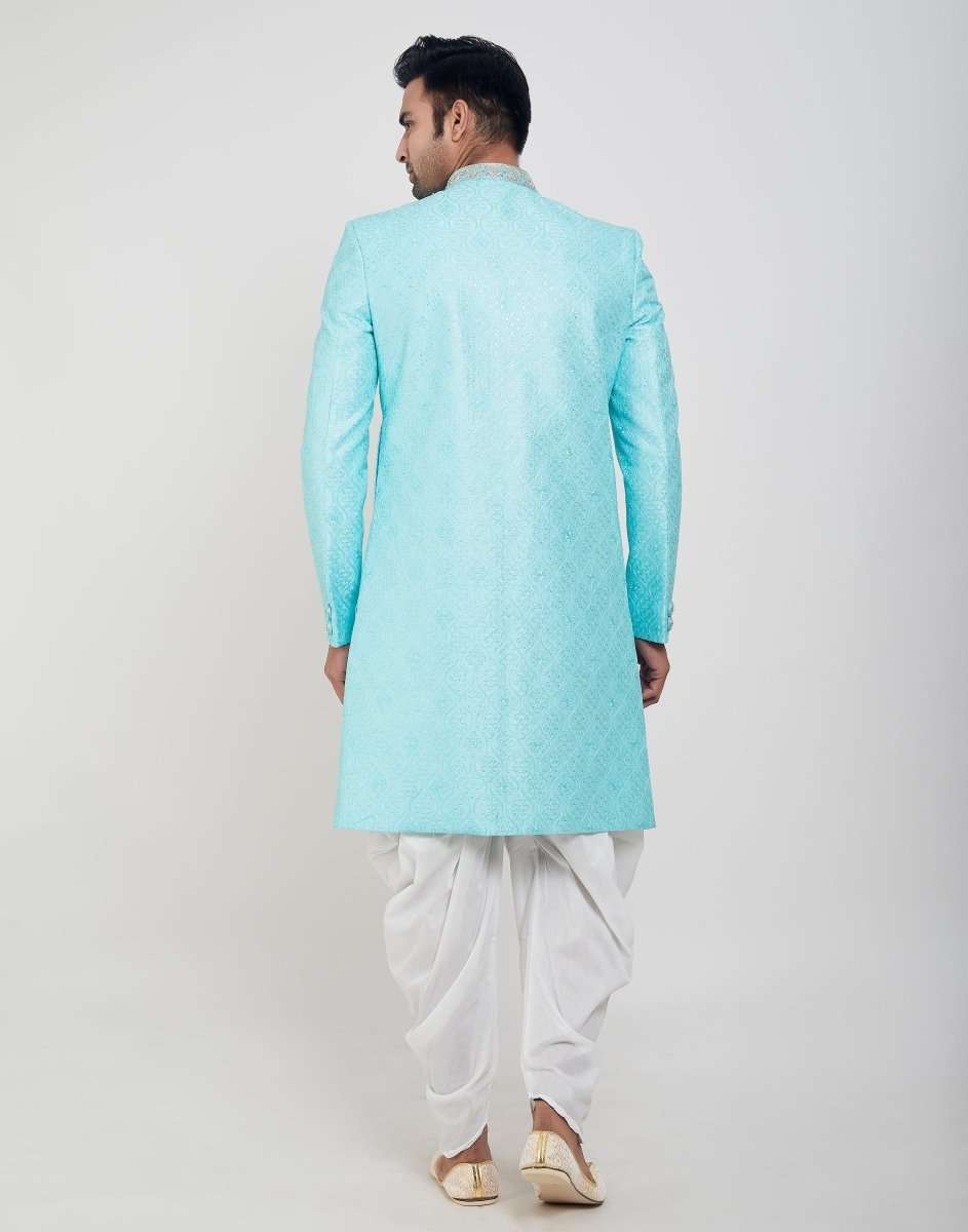 Thread And Sequence Work Indo Western Sherwani Set