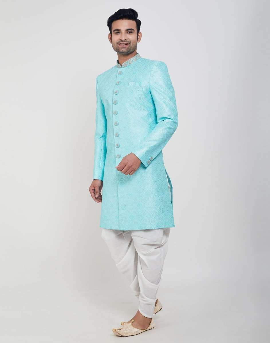 Thread And Sequence Work Indo Western Sherwani Set