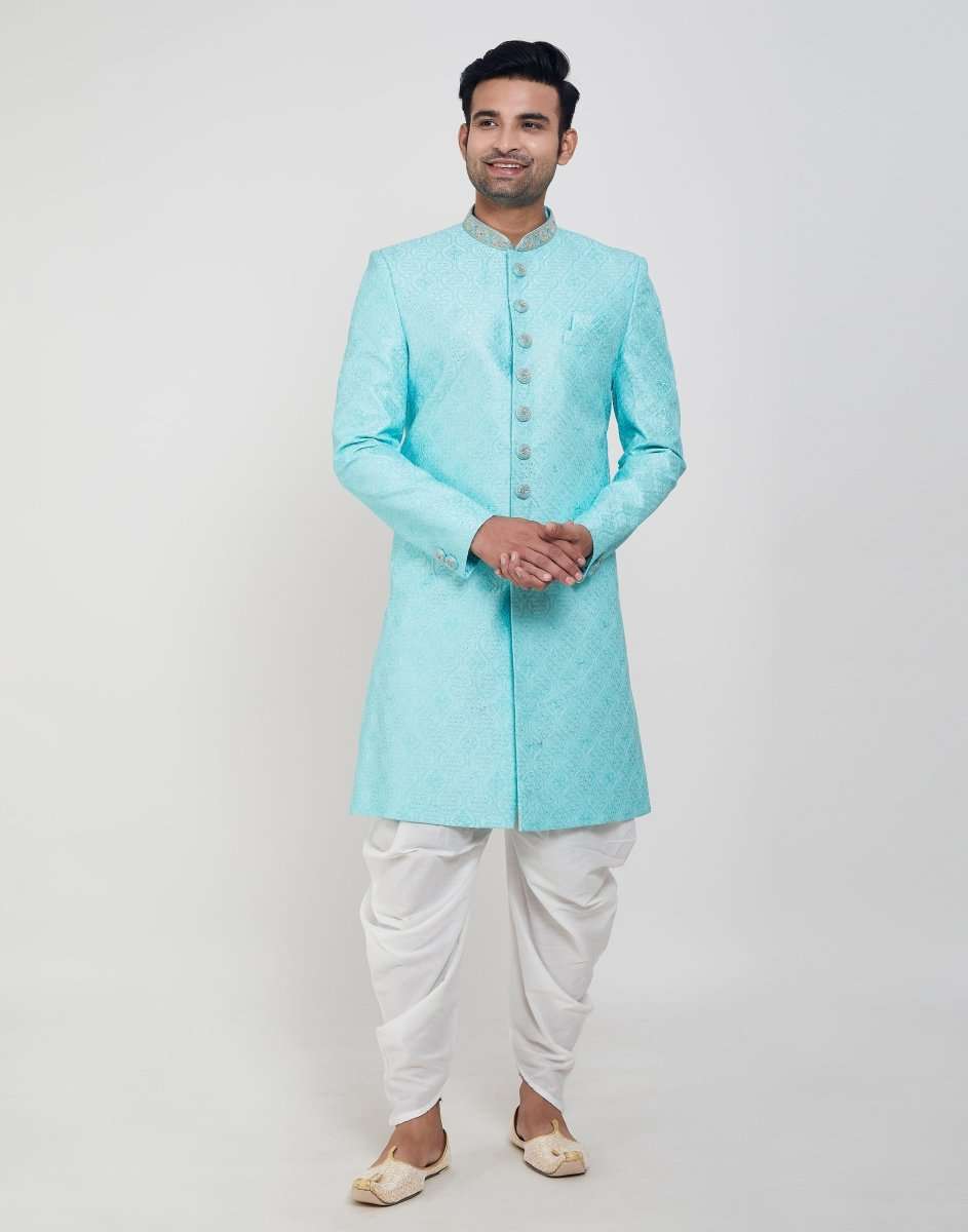 Thread And Sequence Work Indo Western Sherwani Set