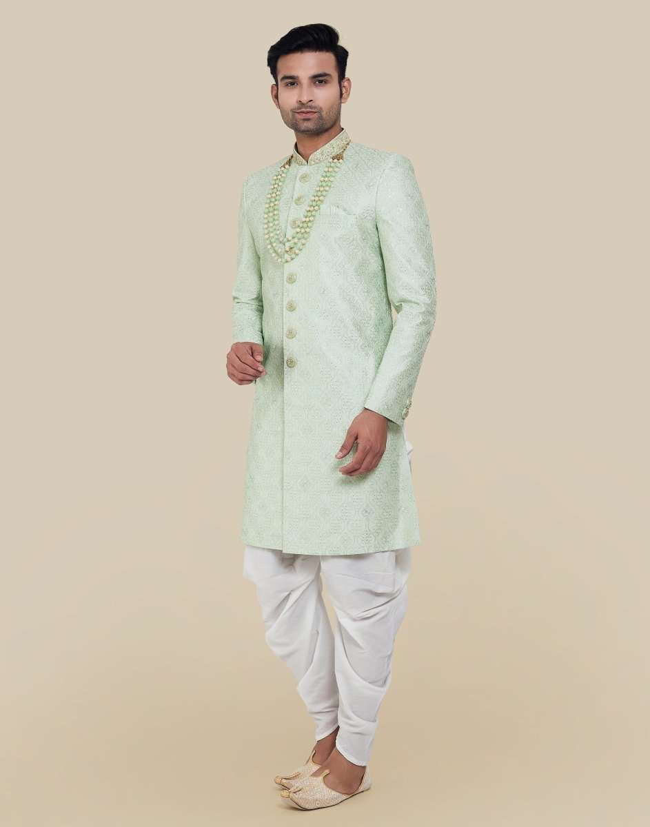 Thread And Sequence Work Indo Western Sherwani Set