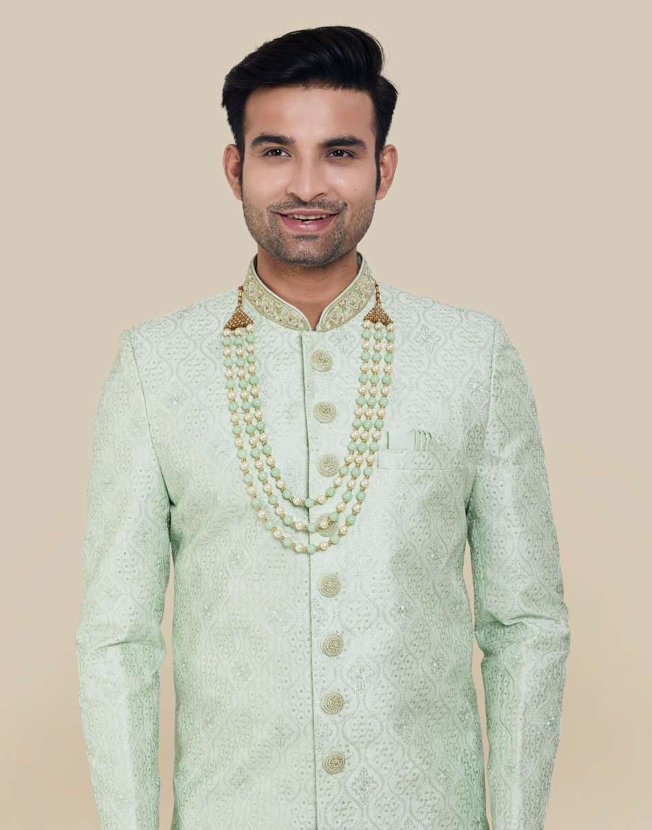 Thread And Sequence Work Indo Western Sherwani Set