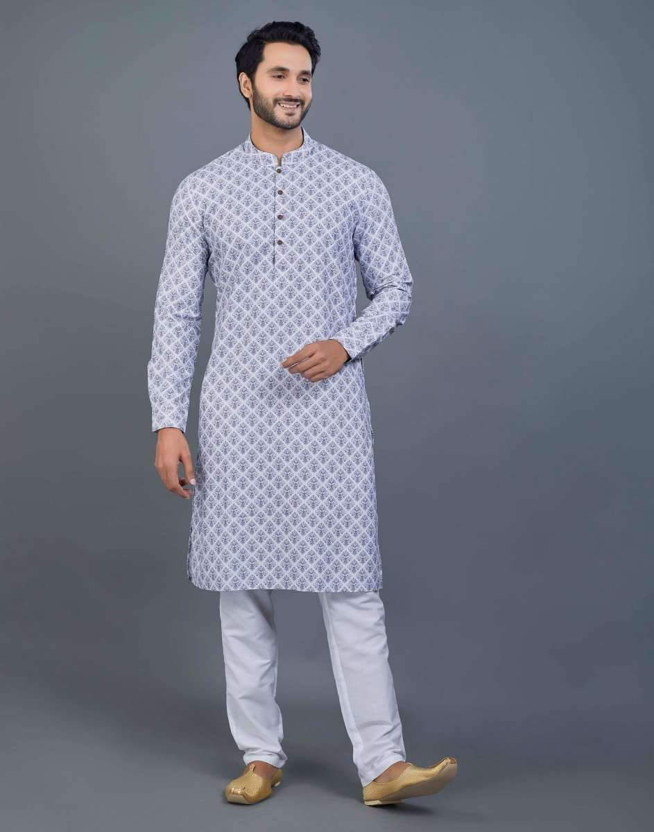 Elegant Blue With Stylish Pattern Kurta