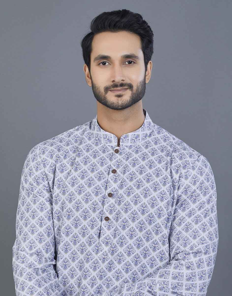 Elegant Blue With Stylish Pattern Kurta