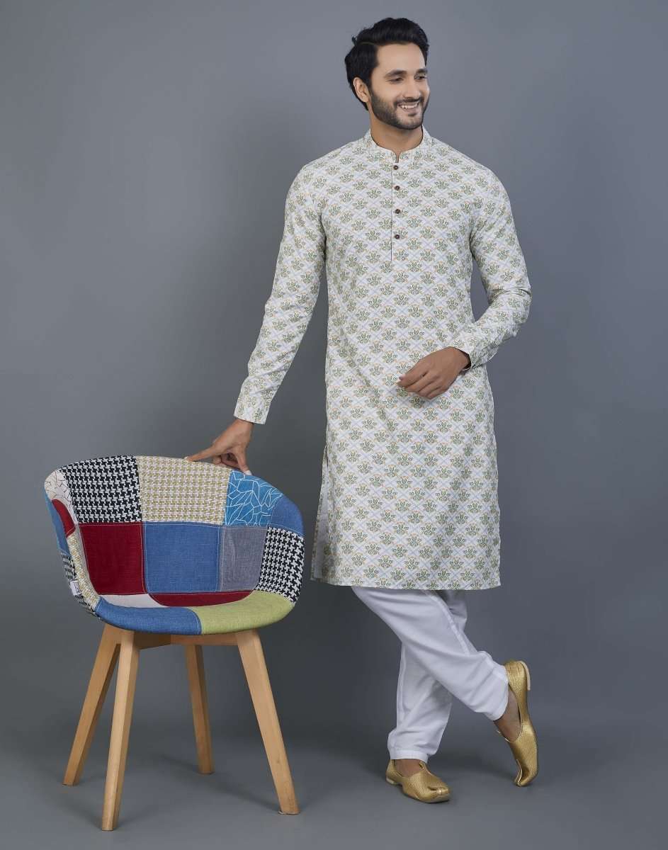 Self All Over Design Printed  Kurta