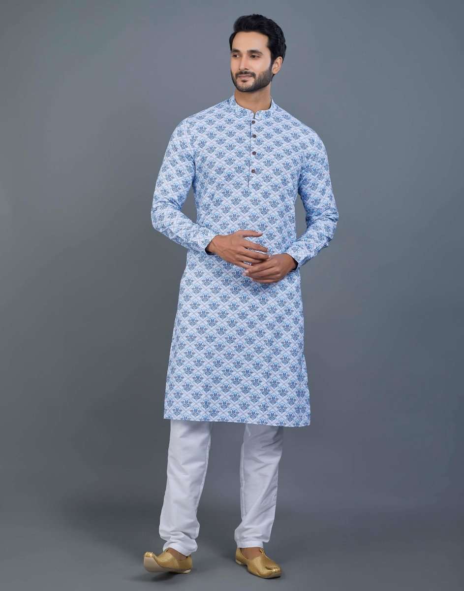 Self All Over Design Printed  Kurta