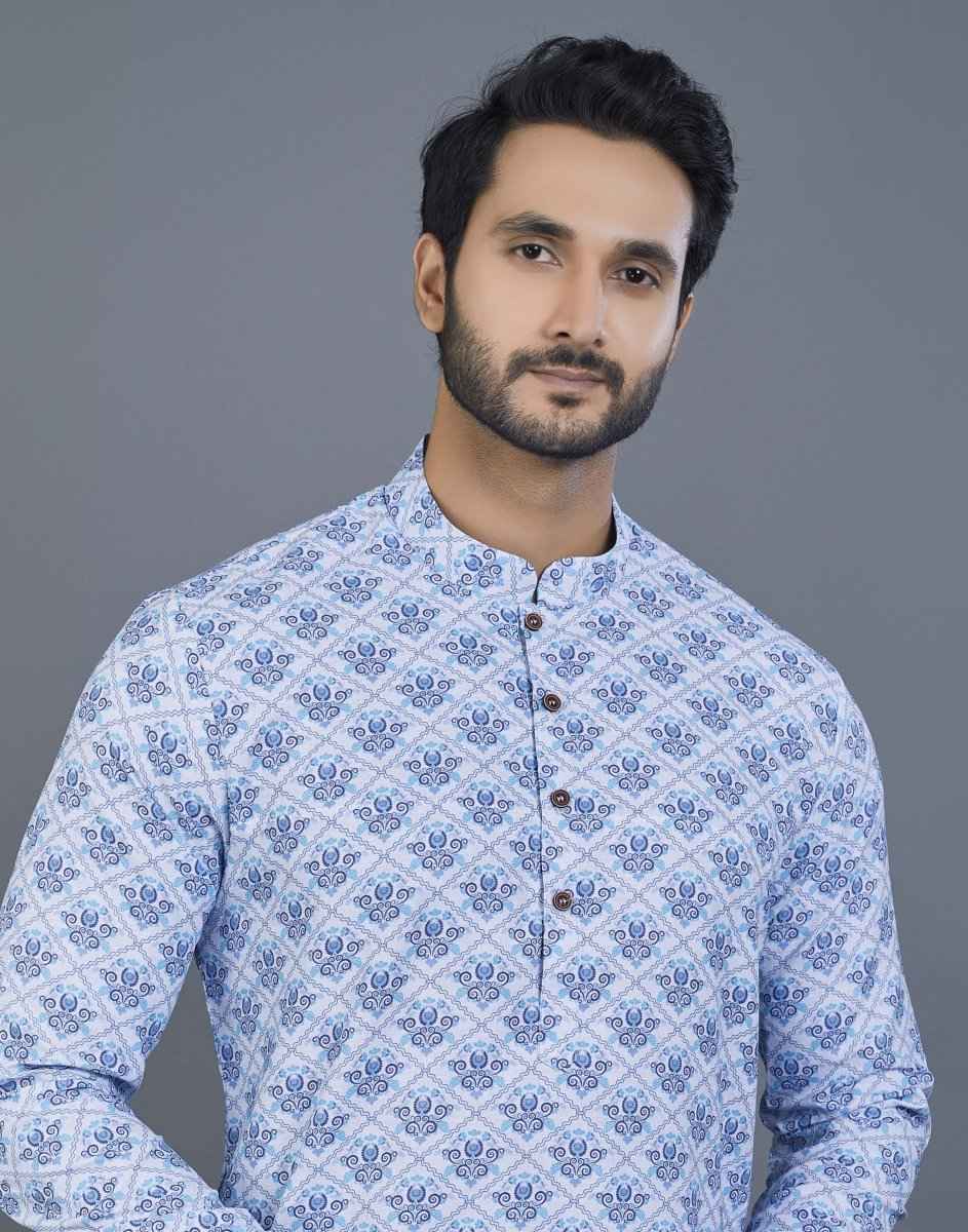 Self All Over Design Printed  Kurta