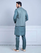 Rawsilk Simple & Elegant Sequnce Kurta Jacket Set