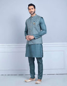 Rawsilk Simple & Elegant Sequnce Kurta Jacket Set