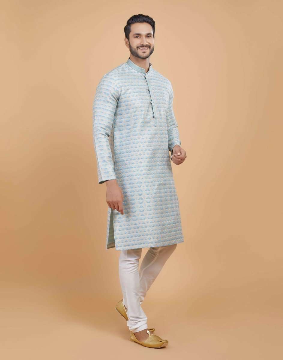 Silk Printed Kurta Pajama Set