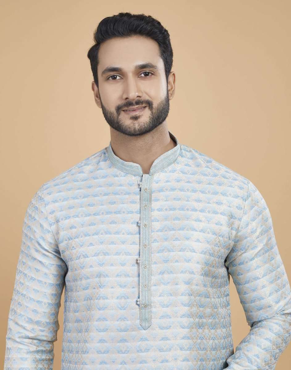 Silk Printed Kurta Pajama Set