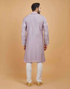 Soft Silk Floral Thread Embroidery Kurta Set