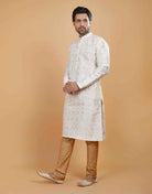 All Over Leaf Embroidery Style Kurta Set