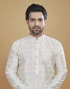 All Over Leaf Embroidery Style Kurta Set