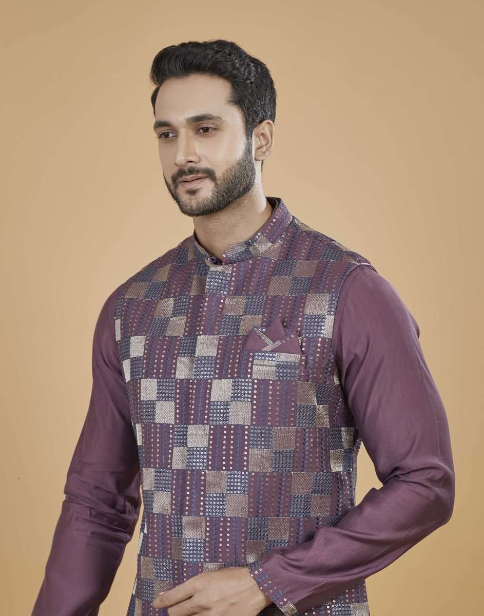 Multi Color Sequence & Thread Work Jacket Set