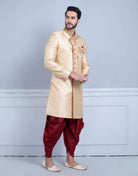 Gold Comfortable & Luxurious Detailing Traditional Sherwani