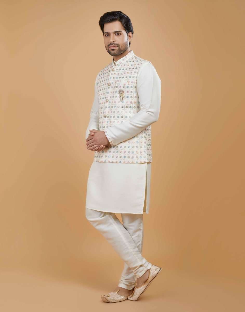 Sequence & Thread Combo Design Kurta Jacket Set