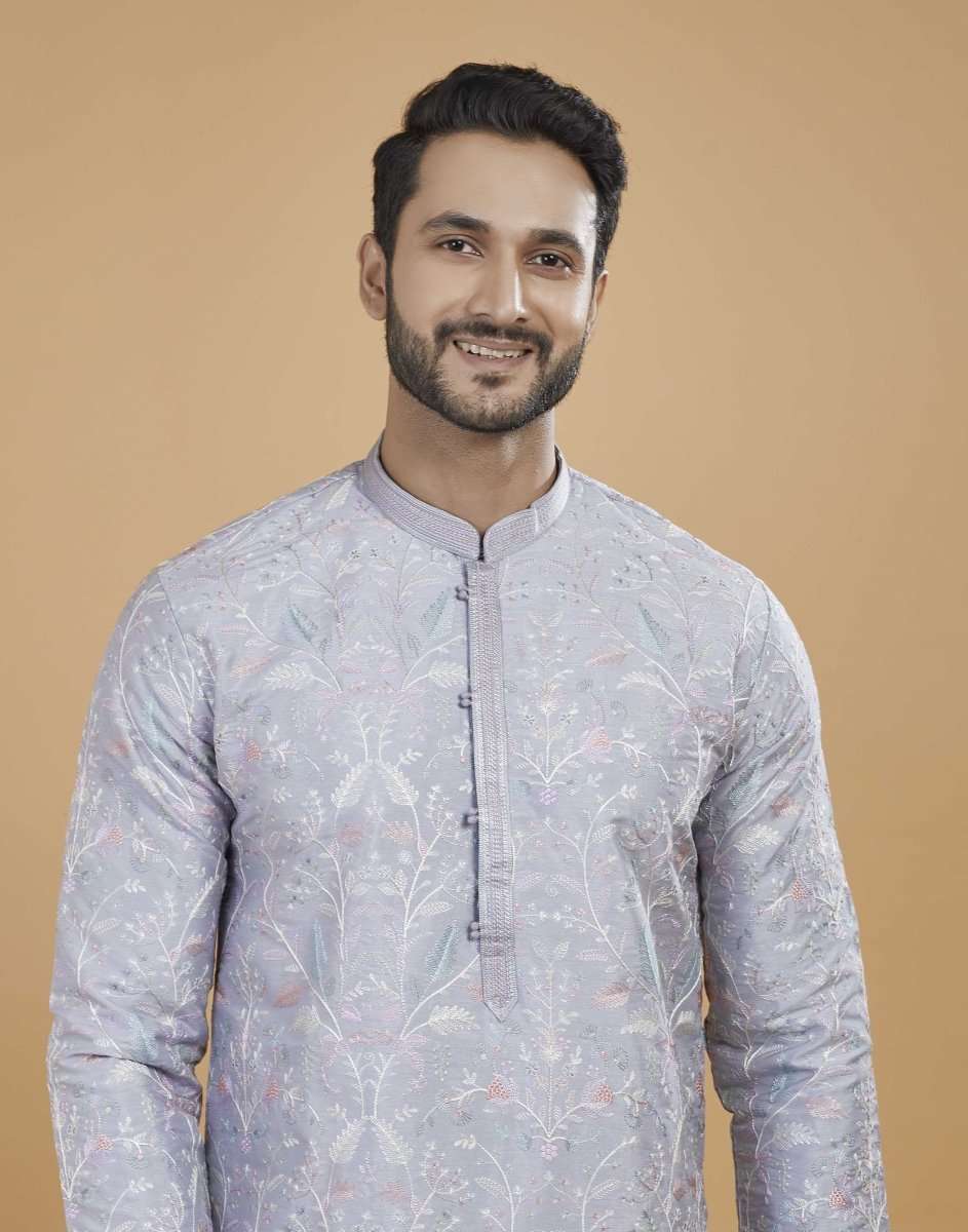 Floral Muti Color Embroidered Kurta Pajama