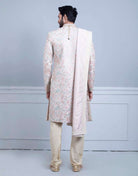 Peach All Over Stunning Embroidery Sherwani Set