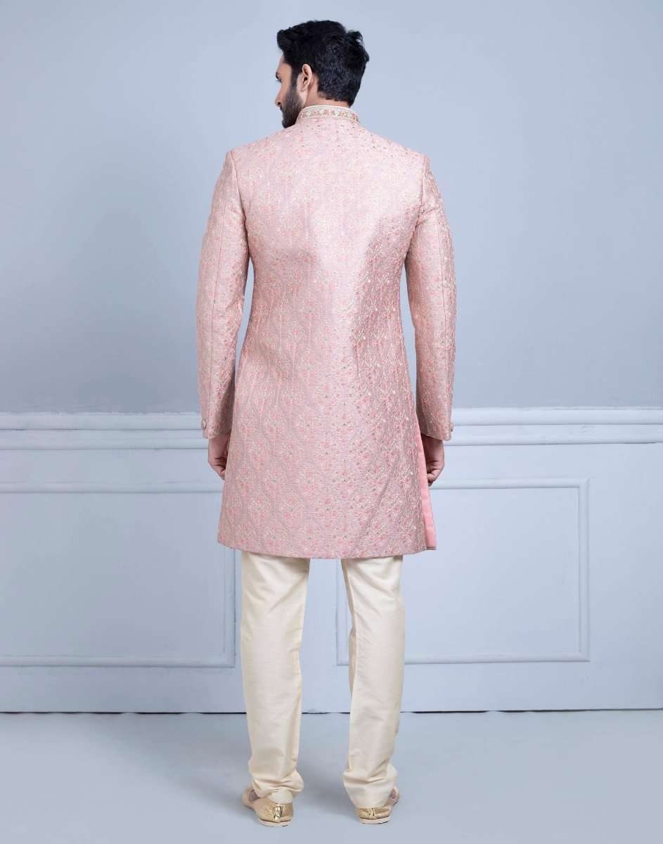 Onion Premium Embroidery Work Sherwani For Wedding