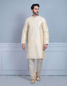 Soft Silk Luxurious Silver Booti Kurta Set