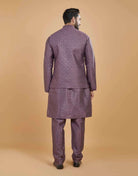 Rawsilk Thread Embroidery Kurta Jacket Set