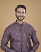 Rawsilk Thread Embroidery Kurta Jacket Set