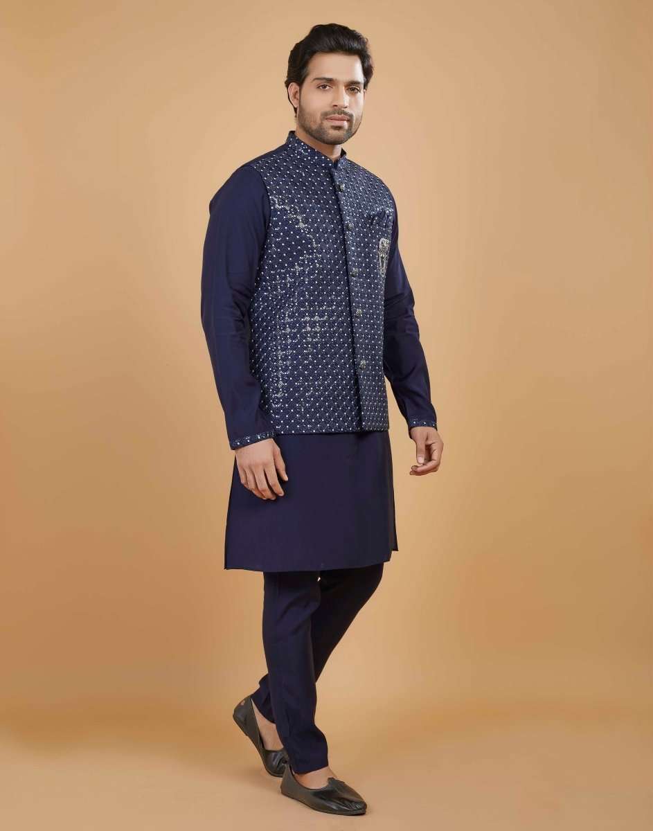 Heavy Sequence Pattern Kurta Jacket Set