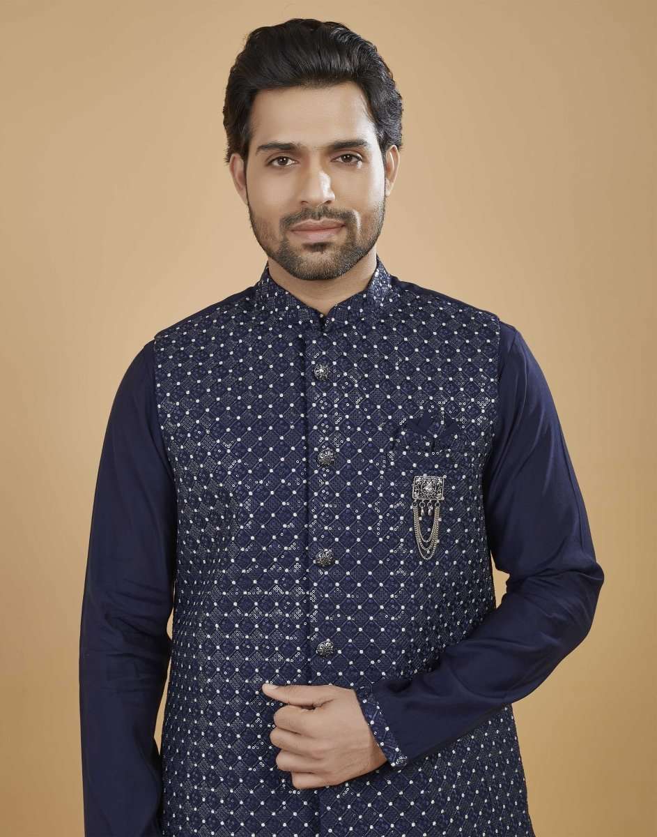 Heavy Sequence Pattern Kurta Jacket Set