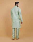 Rawsilk Thread Embroidery Kurta Jacket Set