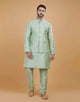 Rawsilk Thread Embroidery Kurta Jacket Set