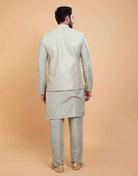 Soft Kurta With Rawsilk Sequence Work Jacket Style